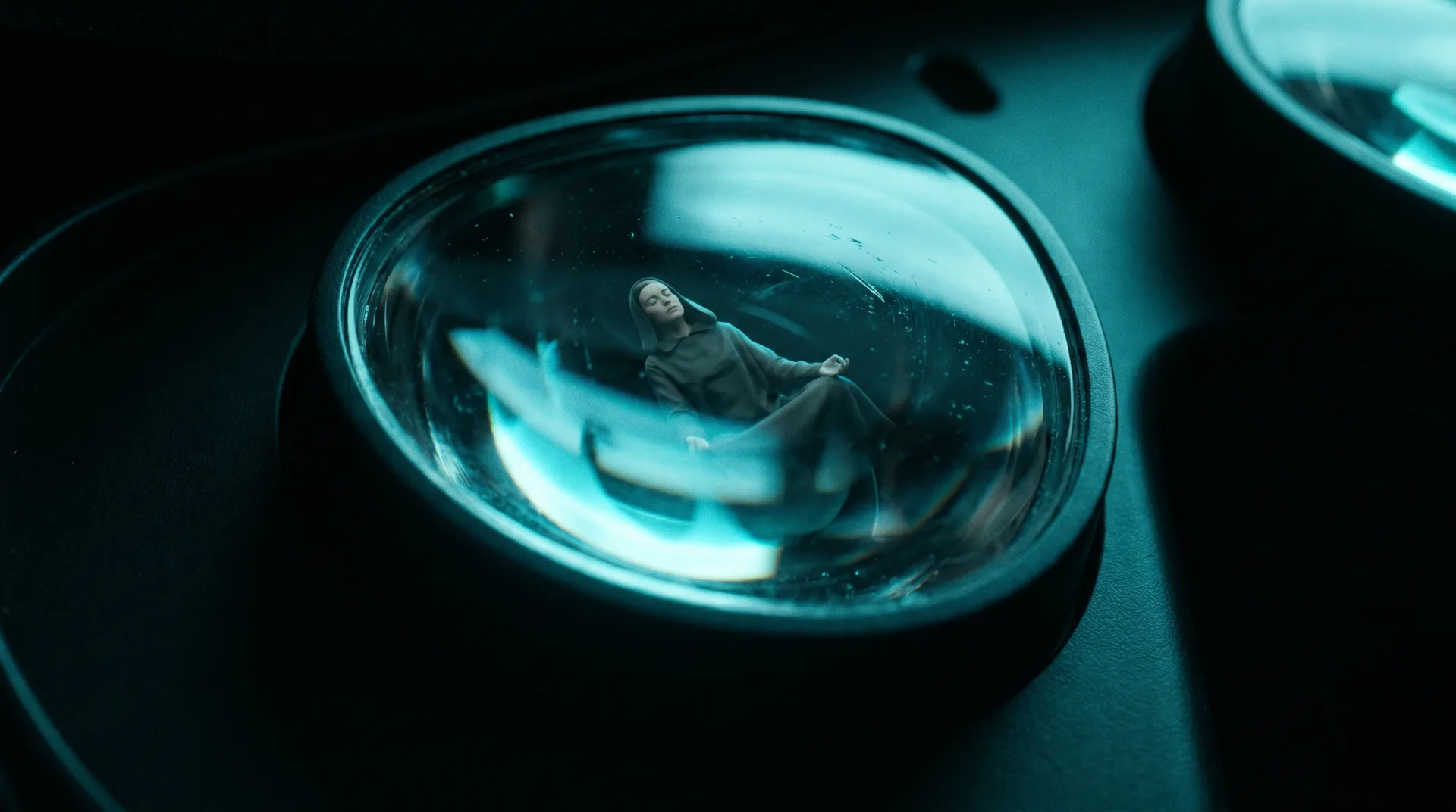 Artistic macro of a lens as an optics metaphor