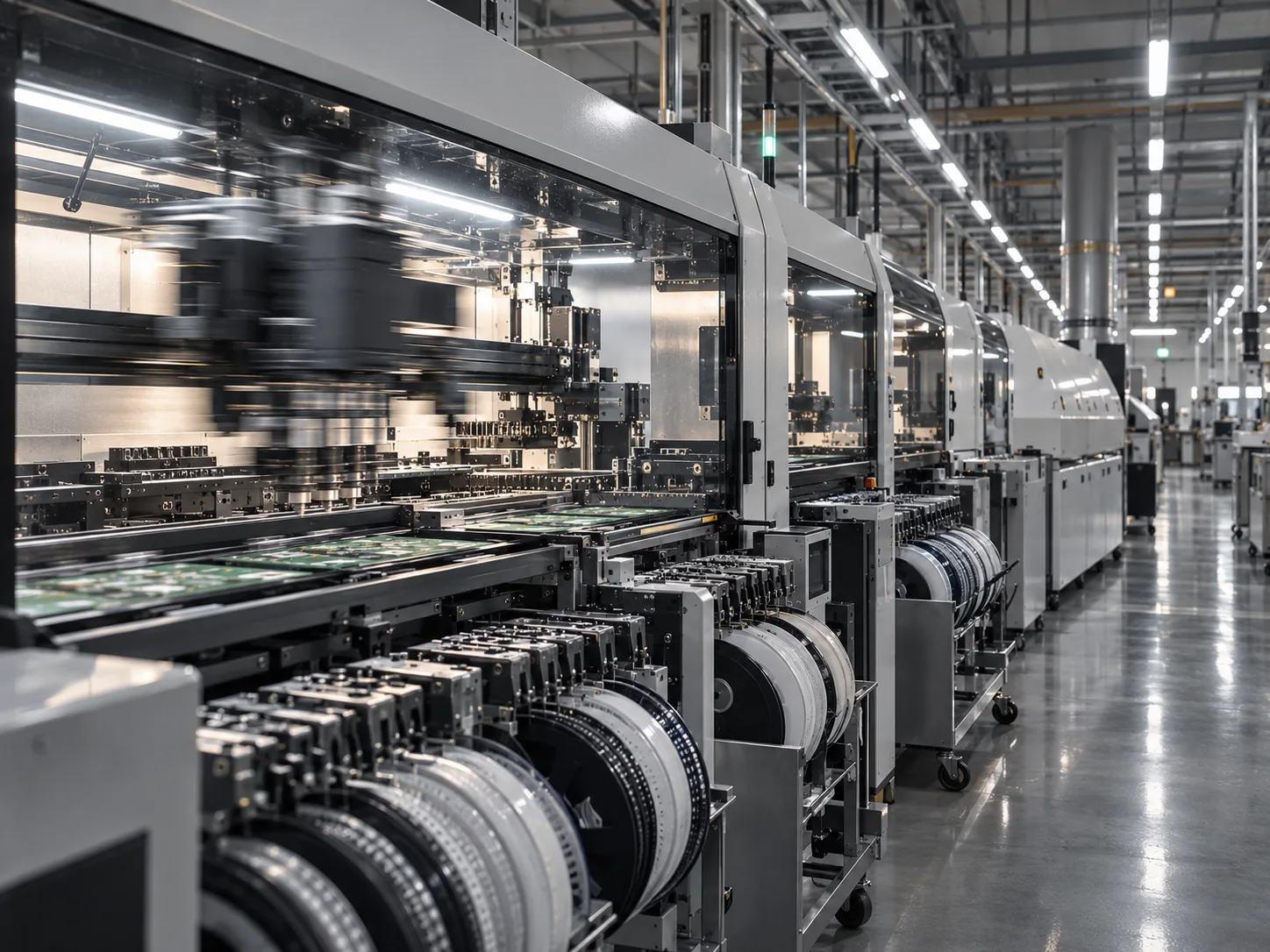 Surface-mount assembly line at an EMS partner