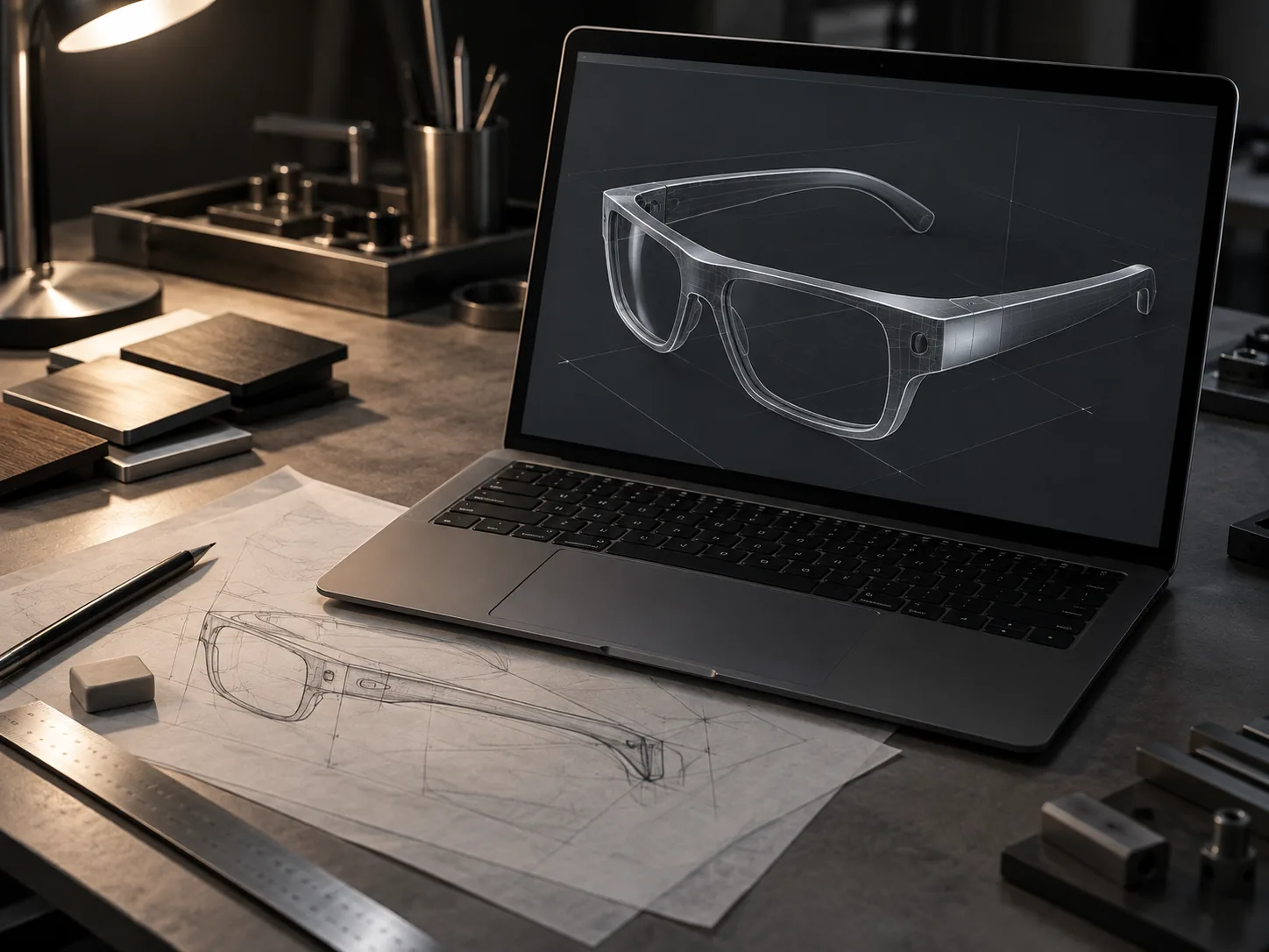 Stage 2: CAD model of the shell on a laptop