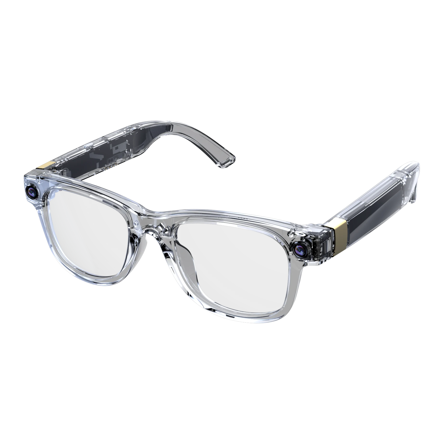 QAI-02 camera AI glasses, QWR-branded product render