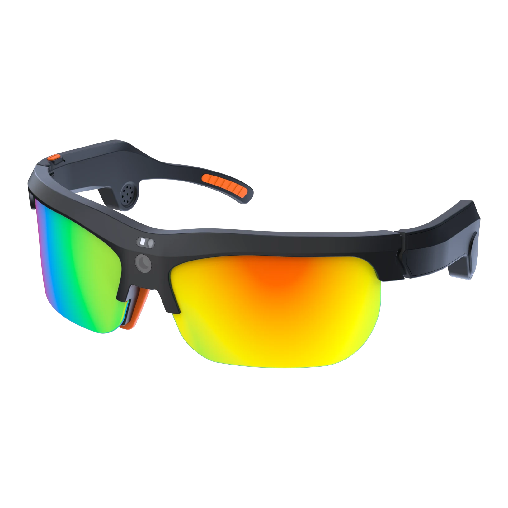 QAI-07 camera AI glasses, QWR-branded product render
